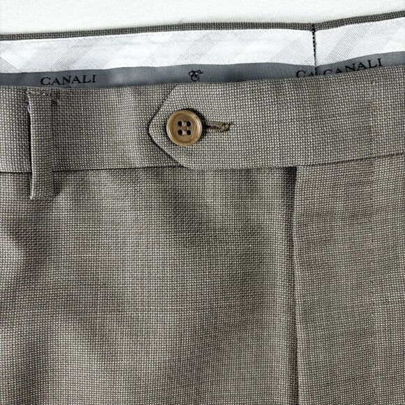 Canali Men's Tan/Beige Dress Pants‎ 42x28 Wool Pleated Trousers Made in Italy - Picture 1 of 14